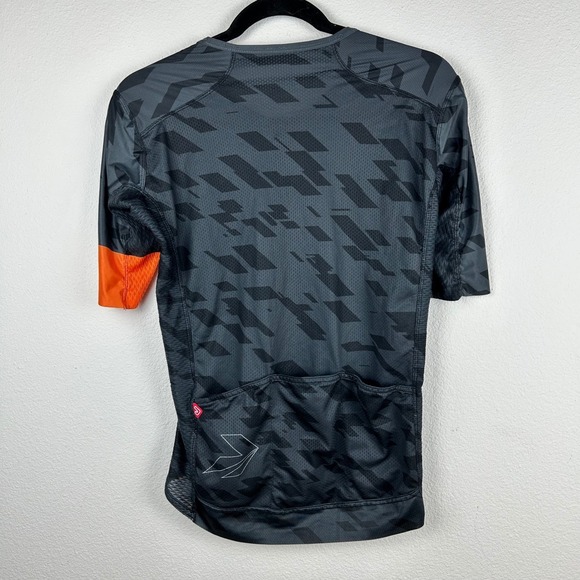 Performance Bicycle‎ Mens Medium Cycling Jersey Bike Gray Orange Sleeve - Picture 8 of 16